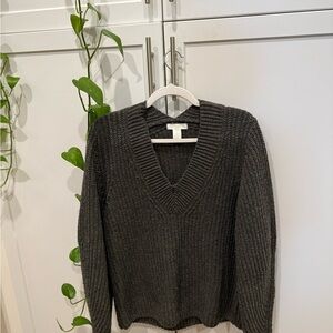 H&M Charcoal V-Neck Sweater